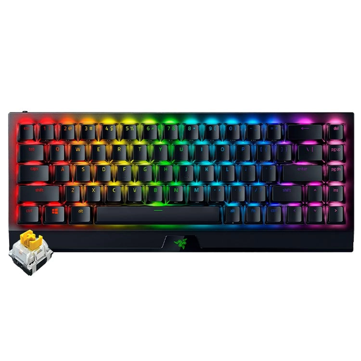 کیبورد بی سیم ریزر Razer BlackWidow V3 Mini Phantom Edition - سوئیچ زرد